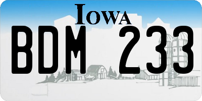 IA license plate BDM233