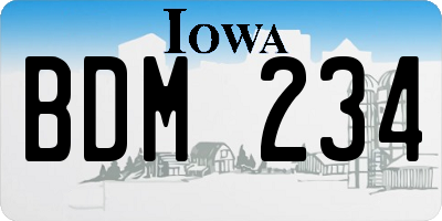 IA license plate BDM234