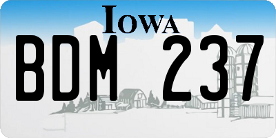 IA license plate BDM237