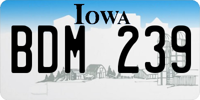IA license plate BDM239