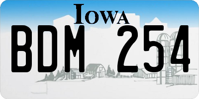 IA license plate BDM254