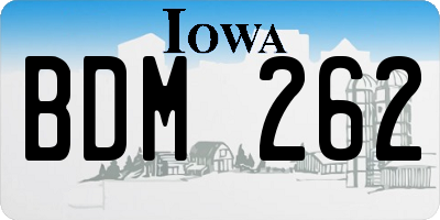 IA license plate BDM262