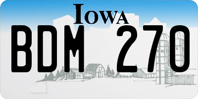 IA license plate BDM270