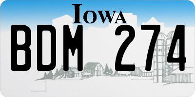 IA license plate BDM274