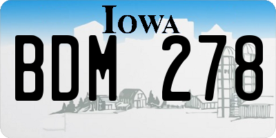 IA license plate BDM278