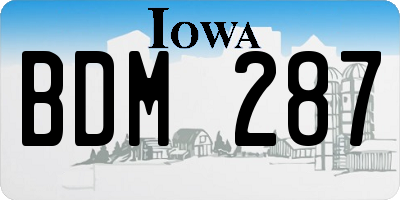 IA license plate BDM287
