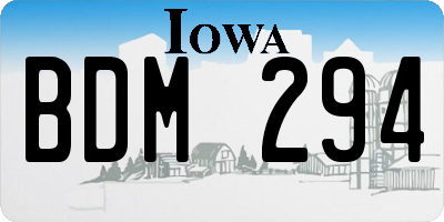 IA license plate BDM294