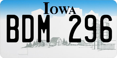 IA license plate BDM296