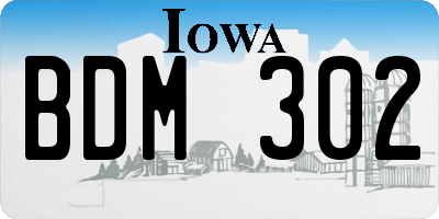 IA license plate BDM302