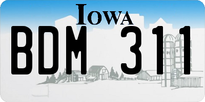 IA license plate BDM311