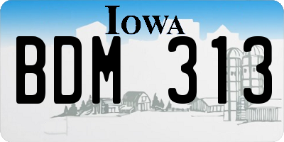 IA license plate BDM313