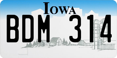 IA license plate BDM314