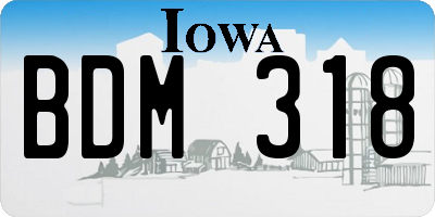 IA license plate BDM318
