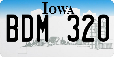 IA license plate BDM320