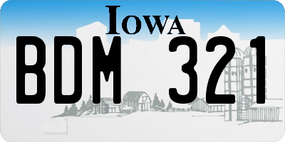 IA license plate BDM321