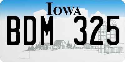 IA license plate BDM325