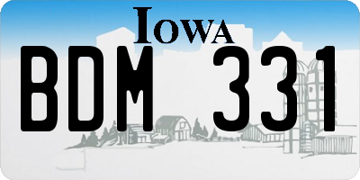 IA license plate BDM331