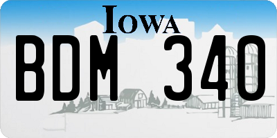 IA license plate BDM340