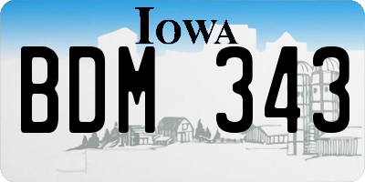 IA license plate BDM343