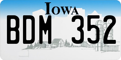 IA license plate BDM352