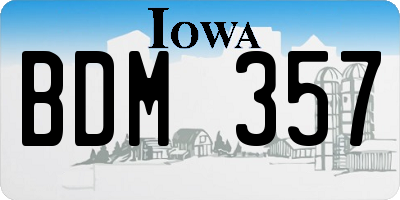 IA license plate BDM357