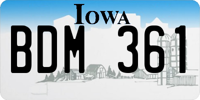IA license plate BDM361