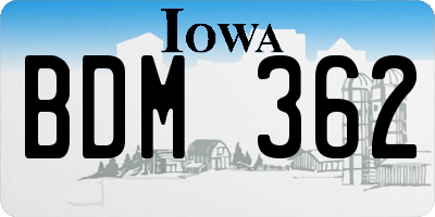 IA license plate BDM362