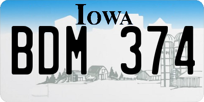 IA license plate BDM374