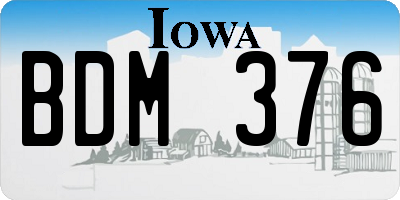 IA license plate BDM376