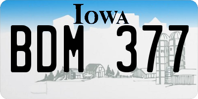IA license plate BDM377