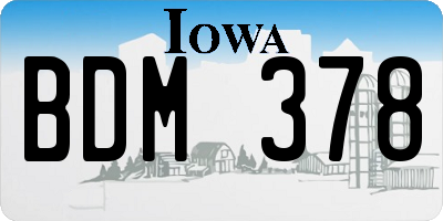 IA license plate BDM378
