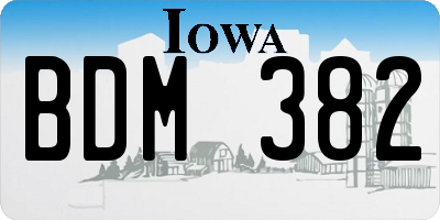 IA license plate BDM382