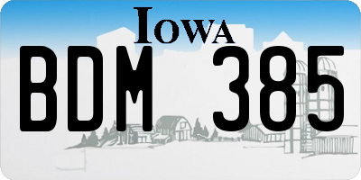 IA license plate BDM385