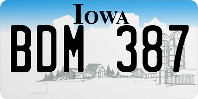 IA license plate BDM387