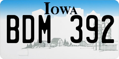 IA license plate BDM392