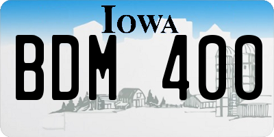 IA license plate BDM400