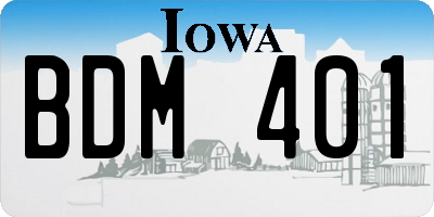 IA license plate BDM401