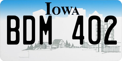 IA license plate BDM402