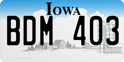 IA license plate BDM403