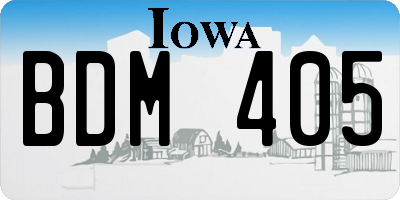 IA license plate BDM405