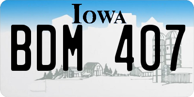 IA license plate BDM407