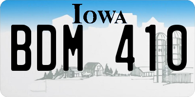 IA license plate BDM410