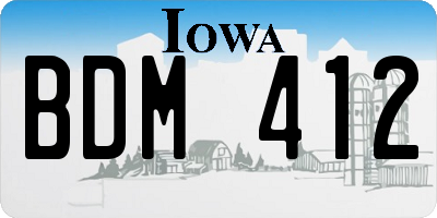 IA license plate BDM412