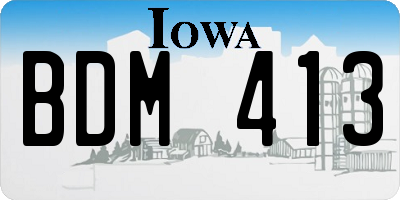 IA license plate BDM413