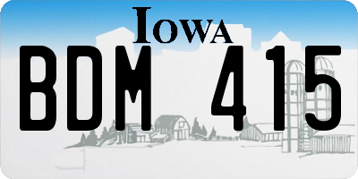 IA license plate BDM415