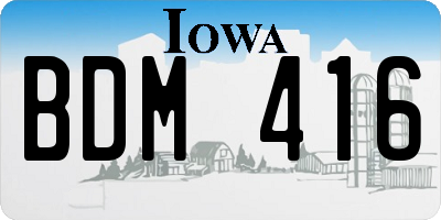 IA license plate BDM416