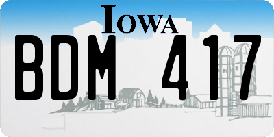IA license plate BDM417