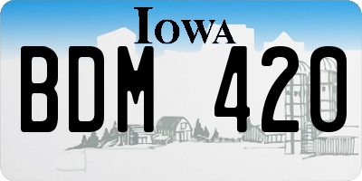 IA license plate BDM420