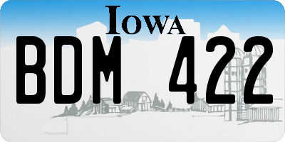 IA license plate BDM422