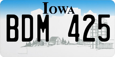 IA license plate BDM425
